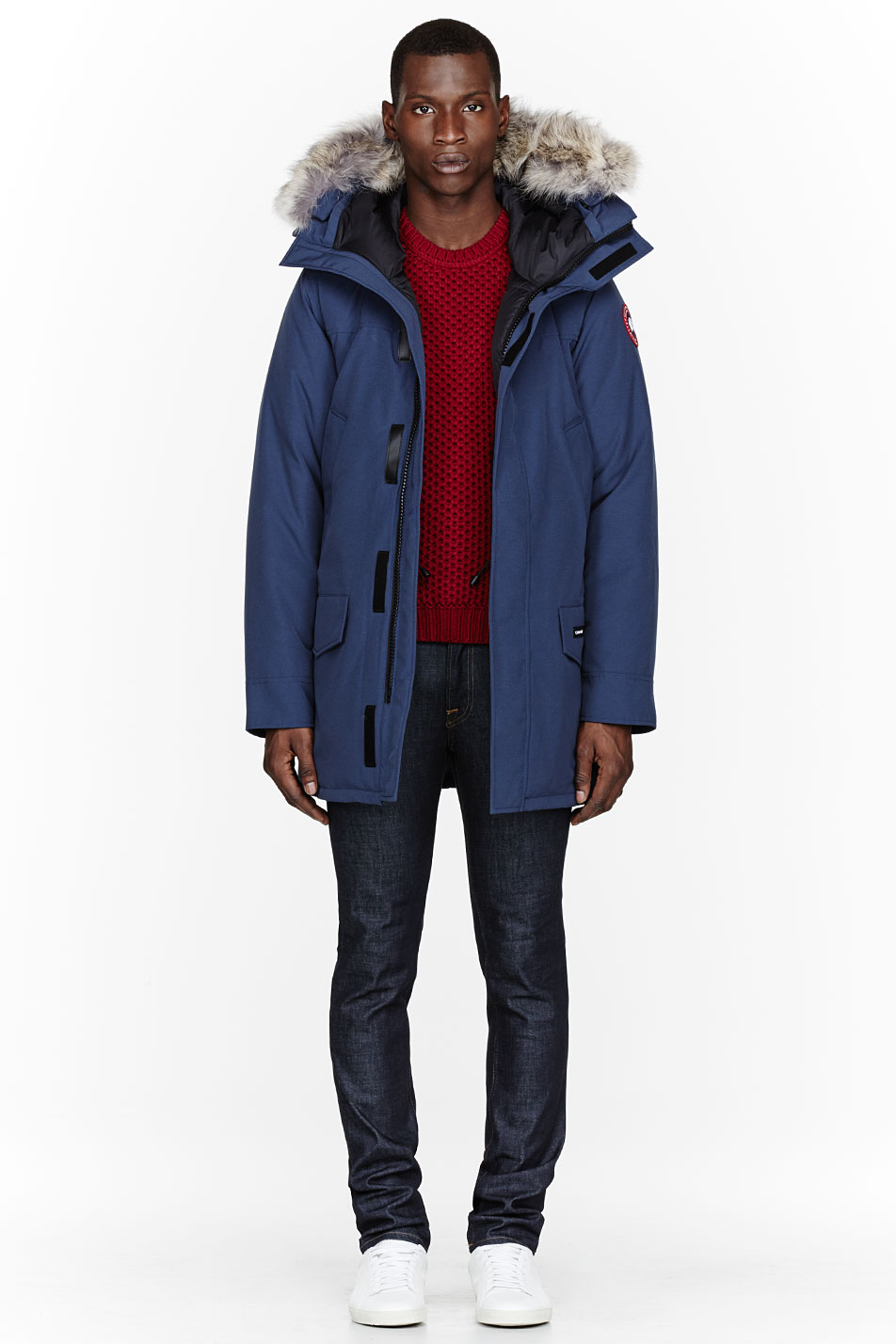 Lyst - Canada Goose Navy Blue Down and Fur Langford Parka in Blue for Men