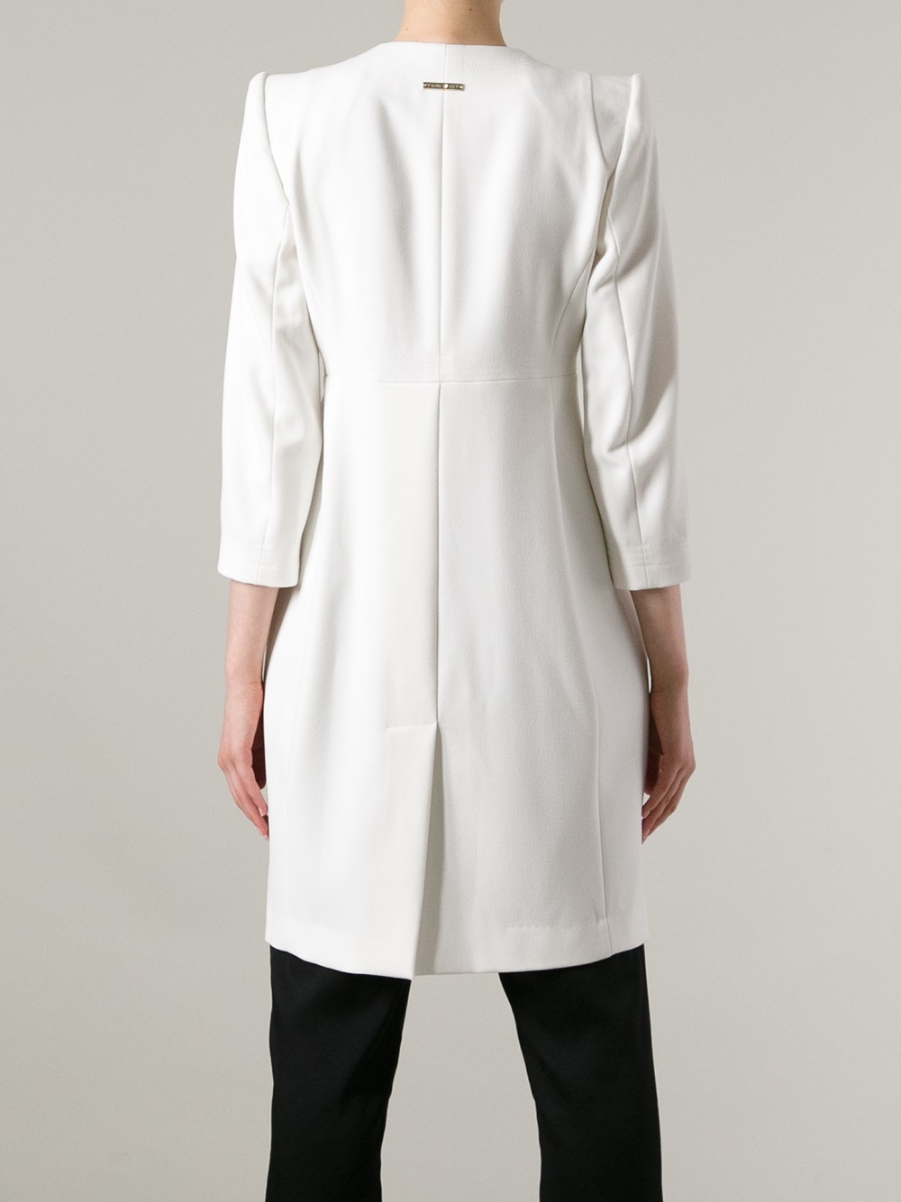 Lyst Twin set Tailored Coat in White