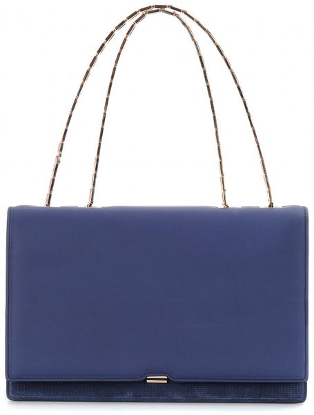 Victoria Beckham Hexagonal Chain Leather Shoulder Bag in Blue | Lyst