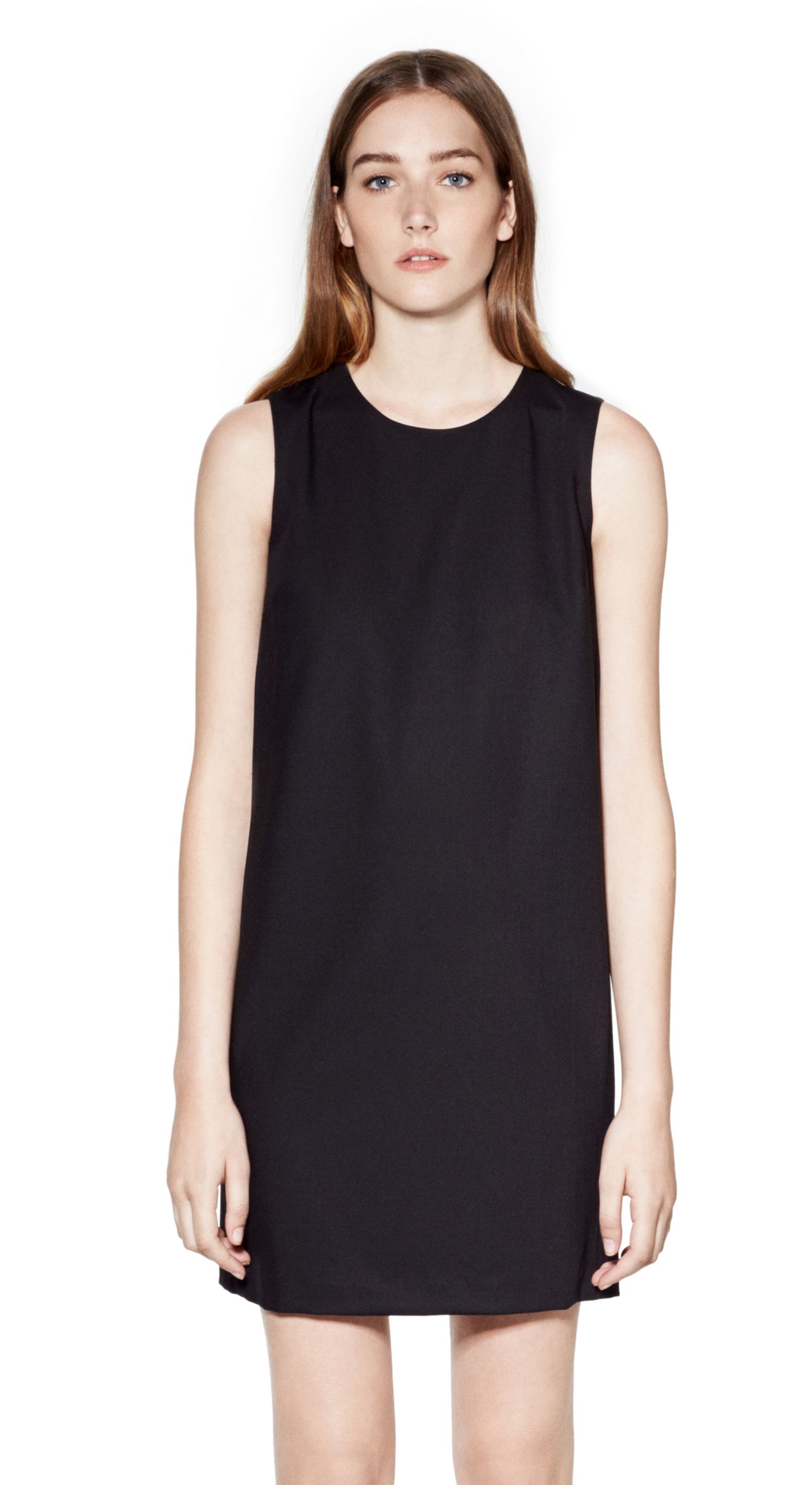 Theory Shift Dress in Suit Stretch Wool in Black | Lyst
