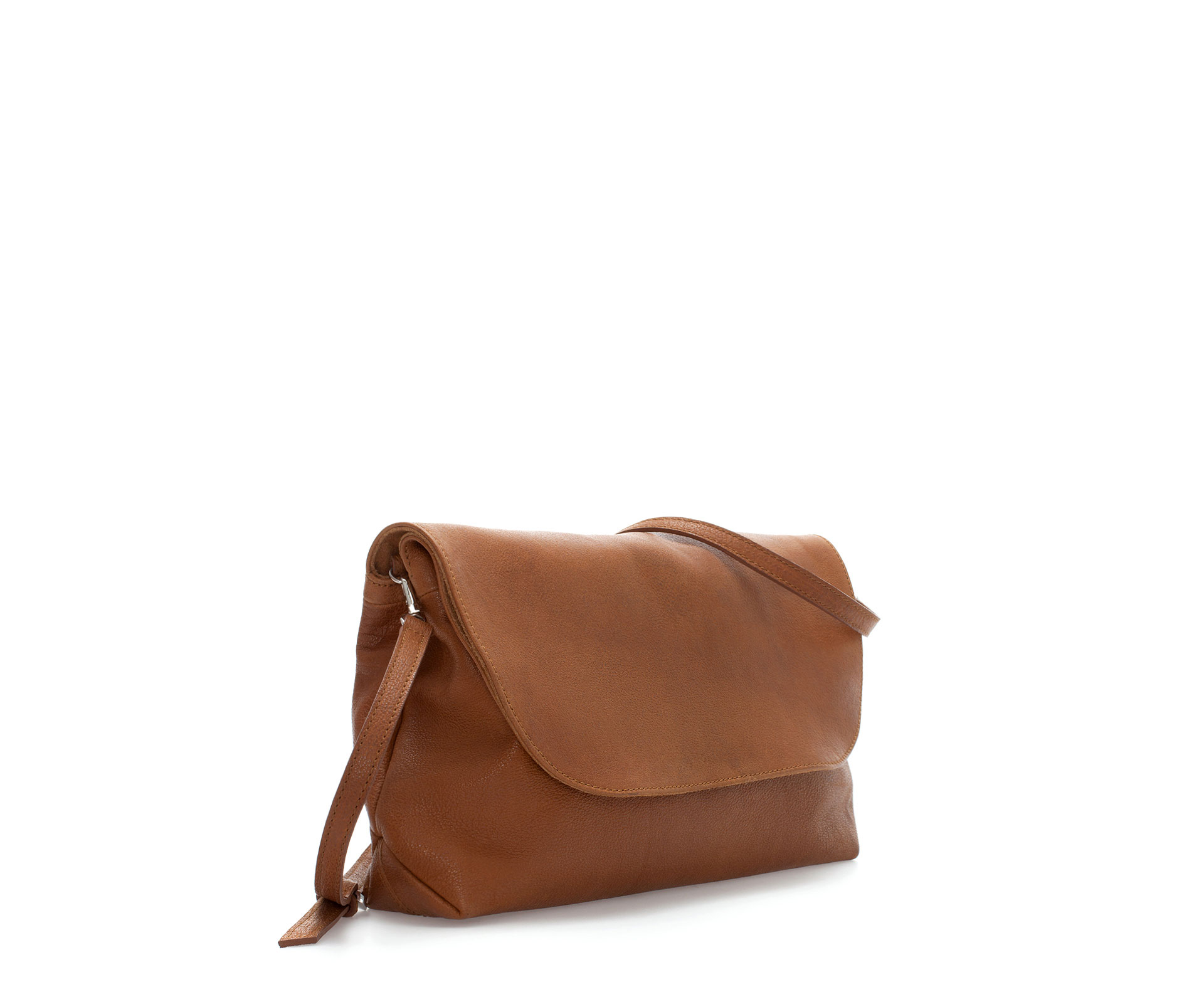 Zara Soft Leather Messenger Bag in Brown Lyst