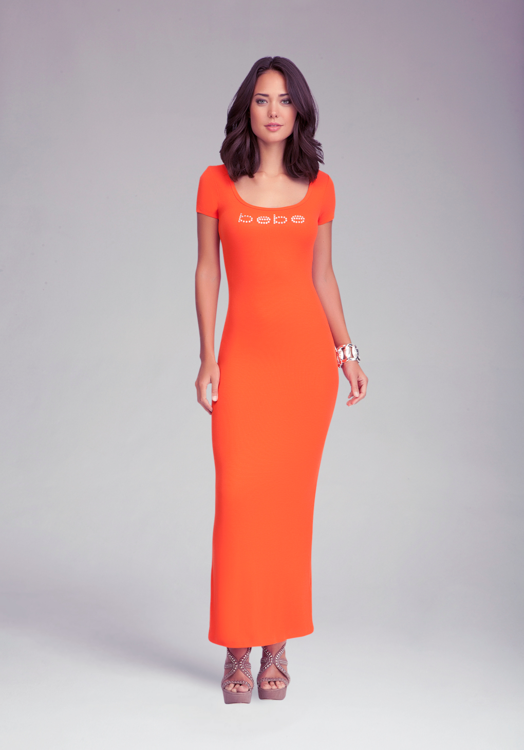 bebe orange dress