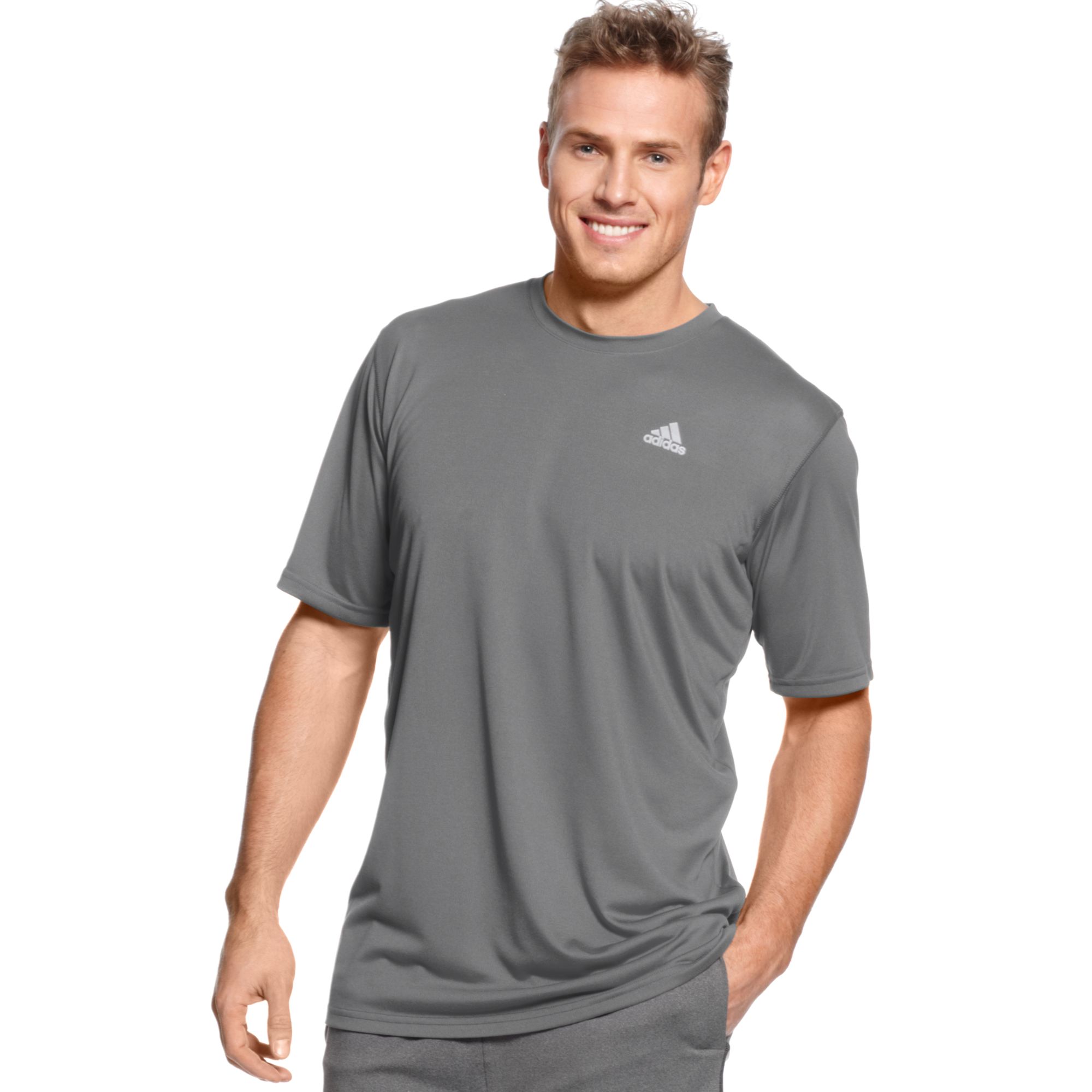 Adidas Climalite T-Shirt in Gray for Men (dark grey heather) | Lyst