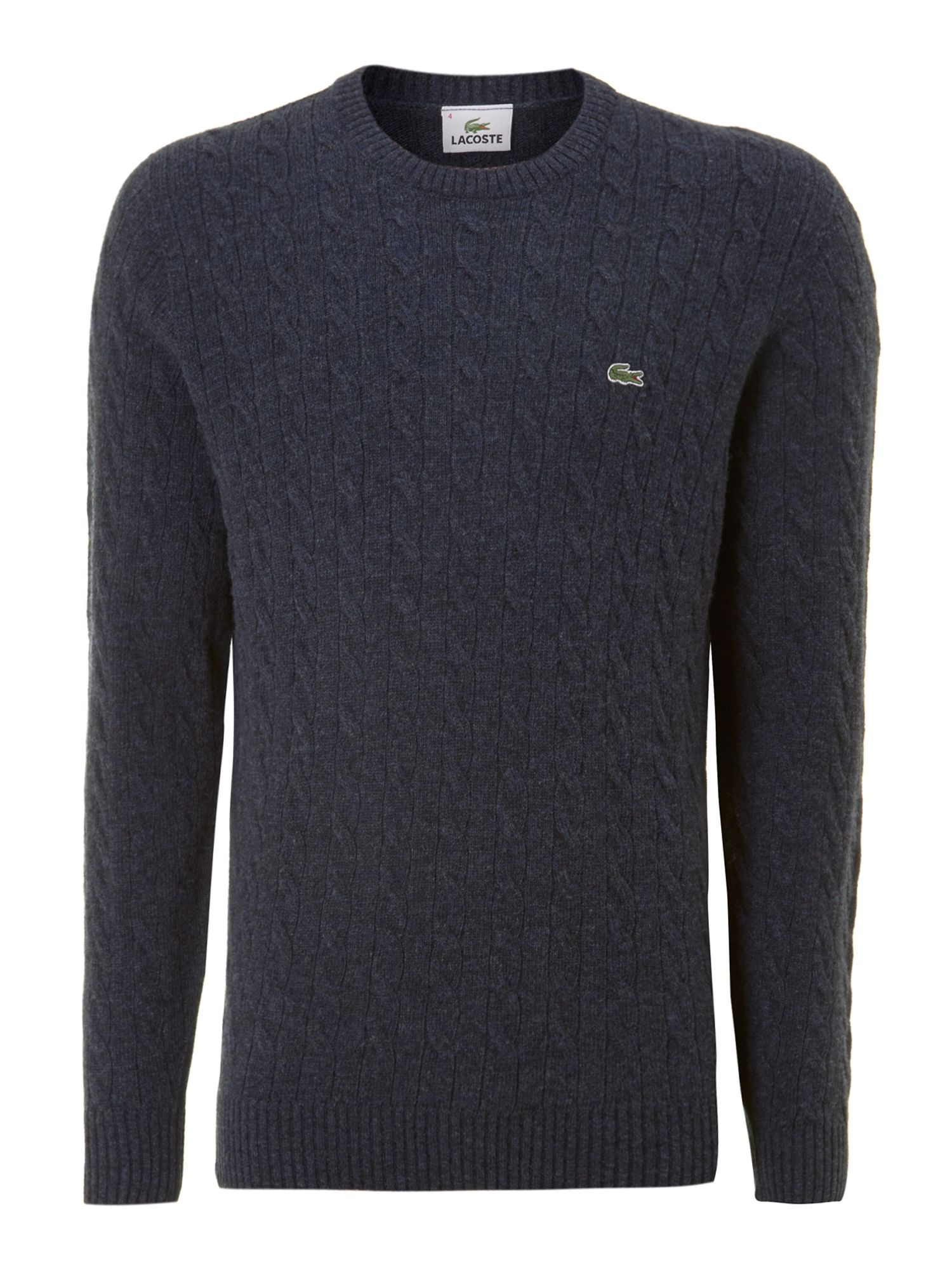 Lacoste Cable Knit Crew Neck Jumper in Blue for Men (Navy) | Lyst