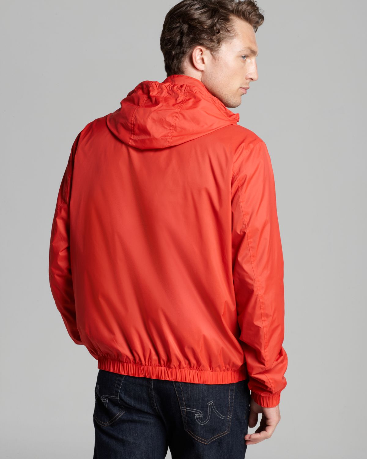 Lacoste Lightweight Nylon Jacket in Red for Men | Lyst