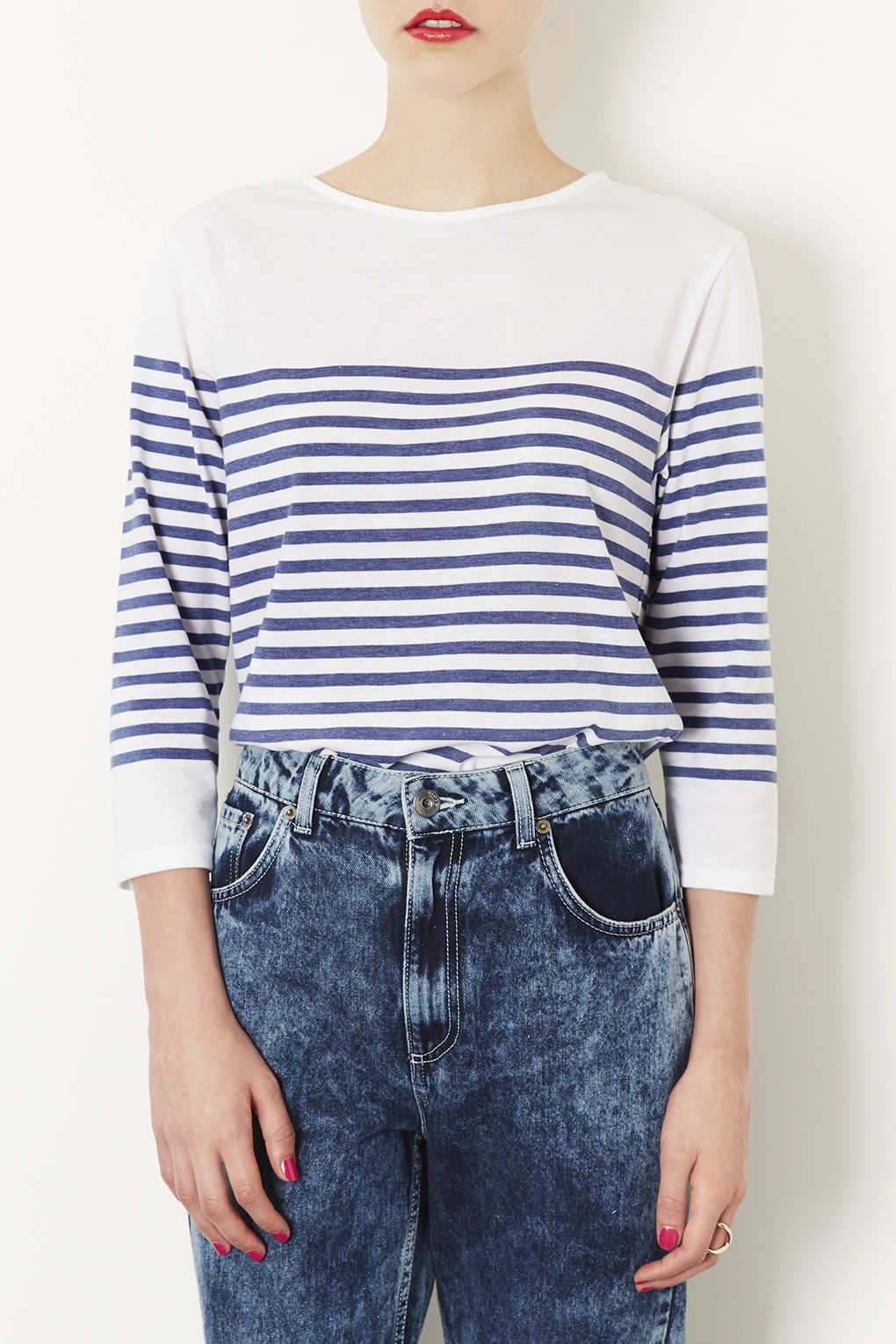 topshop blue and white striped shirt