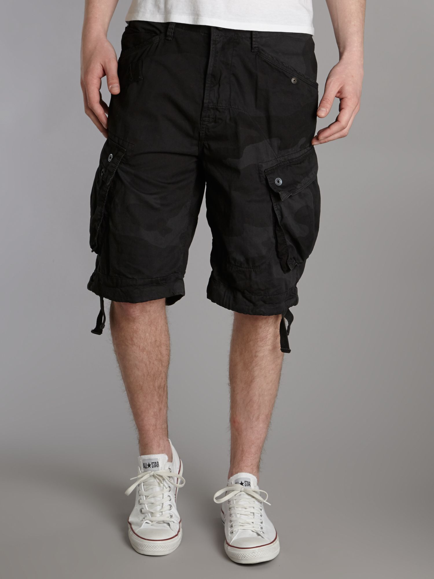 G-star raw Rovic Loose Fit Camo King Shorts in Black for Men | Lyst