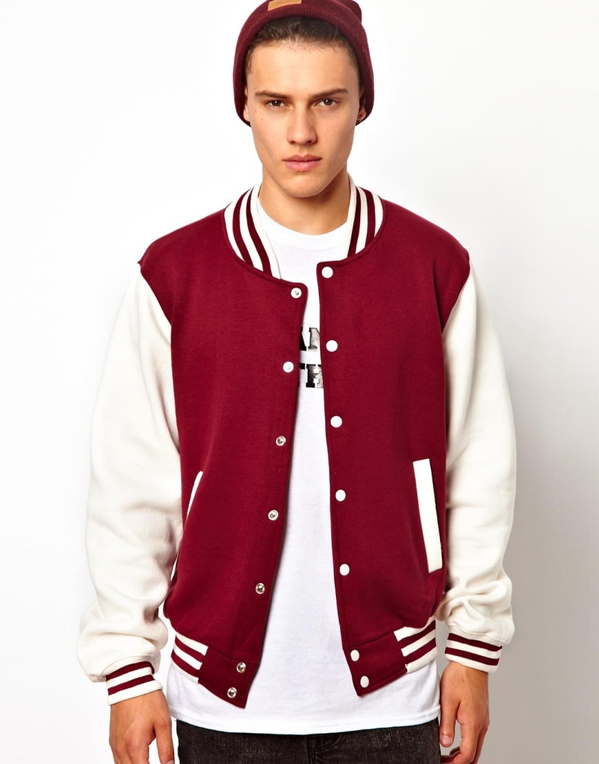 Lyst - Asos Reclaimed Vintage Baseball Jacket with Coyotes Print in Red ...