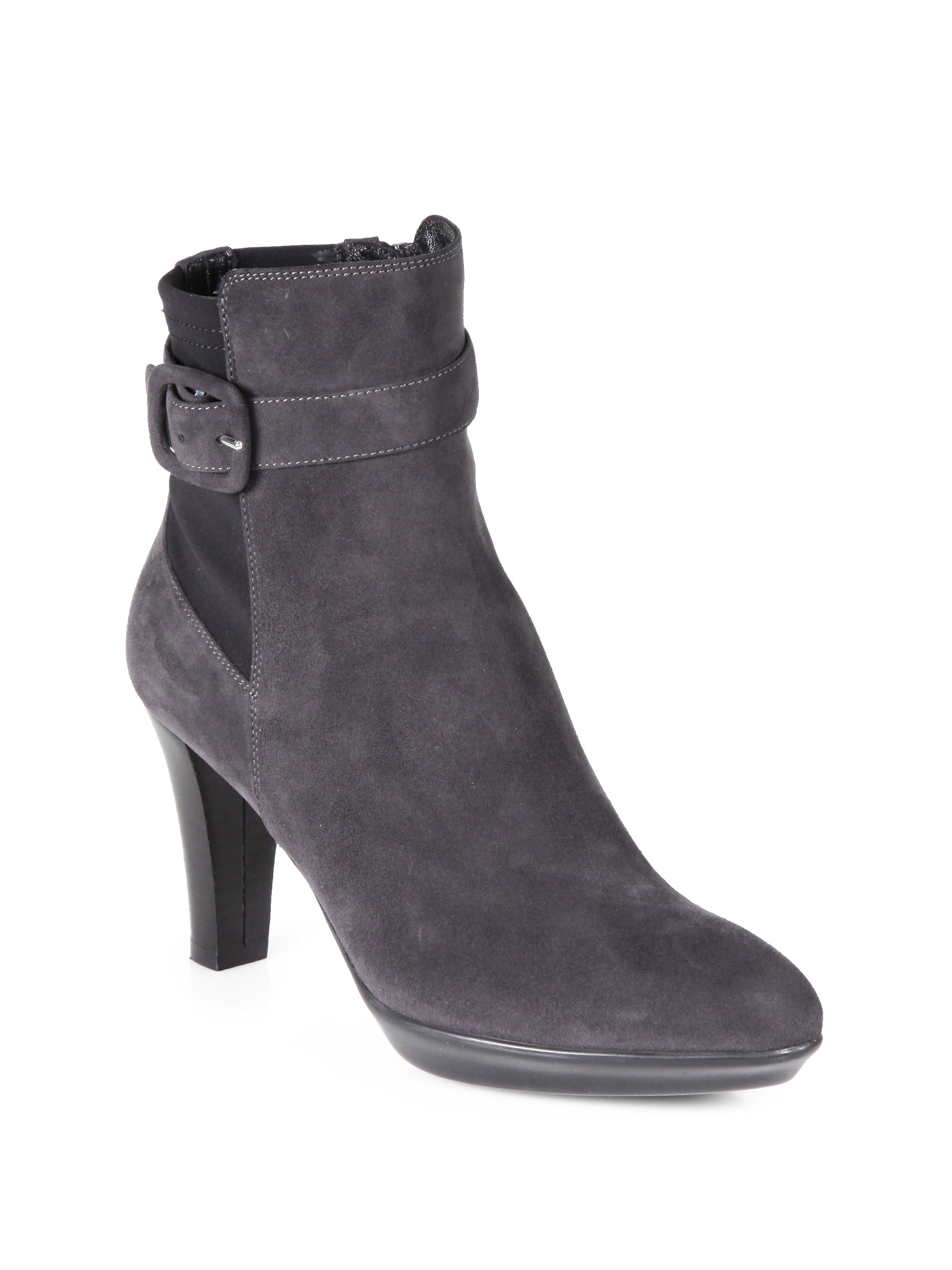 Aquatalia By Marvin K Rexana Suede Platform Ankle Boots in Gray (GREY ...