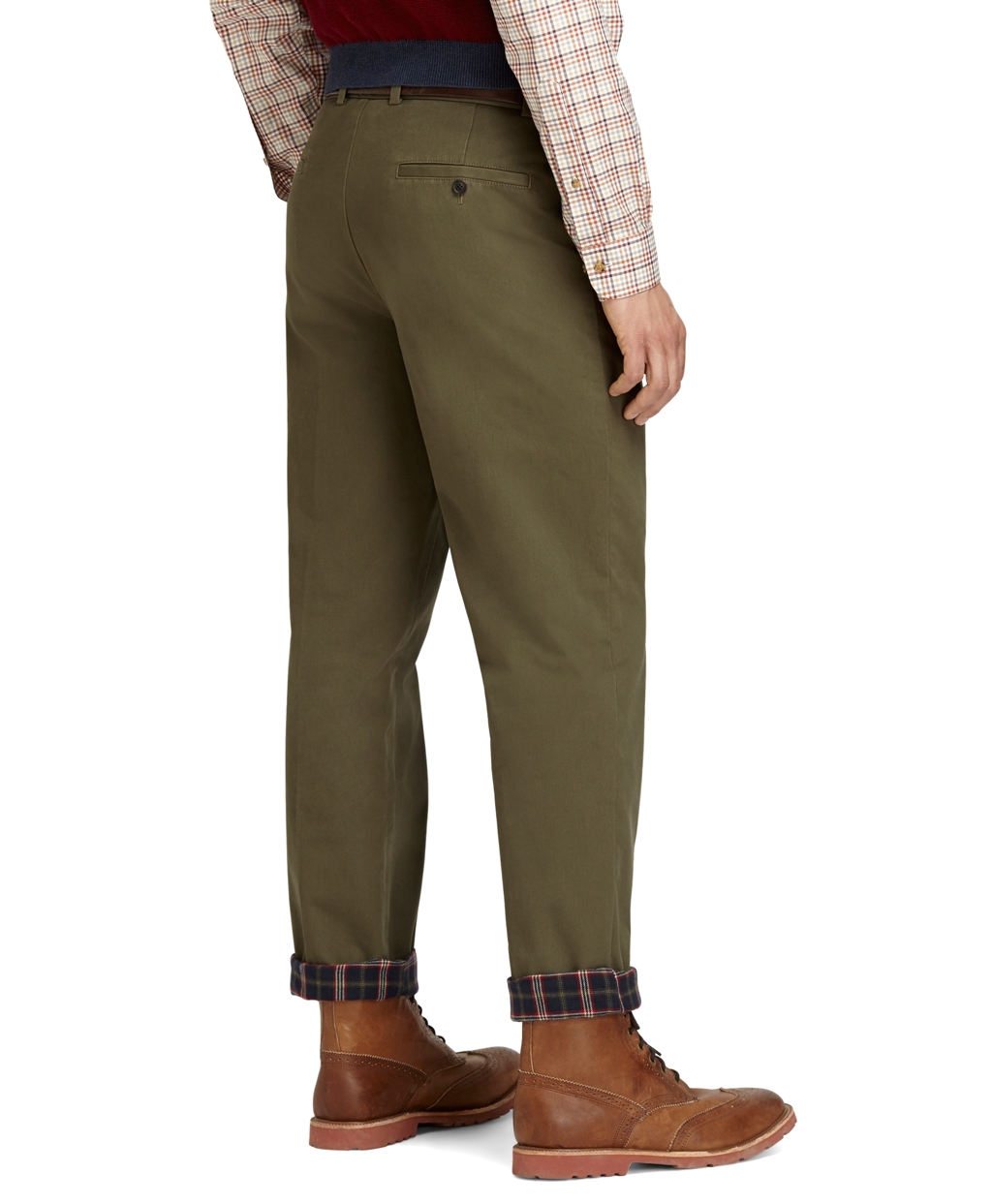 Lyst - Brooks Brothers Clark Fit Flannel Lined Vintage Chinos in Green ...