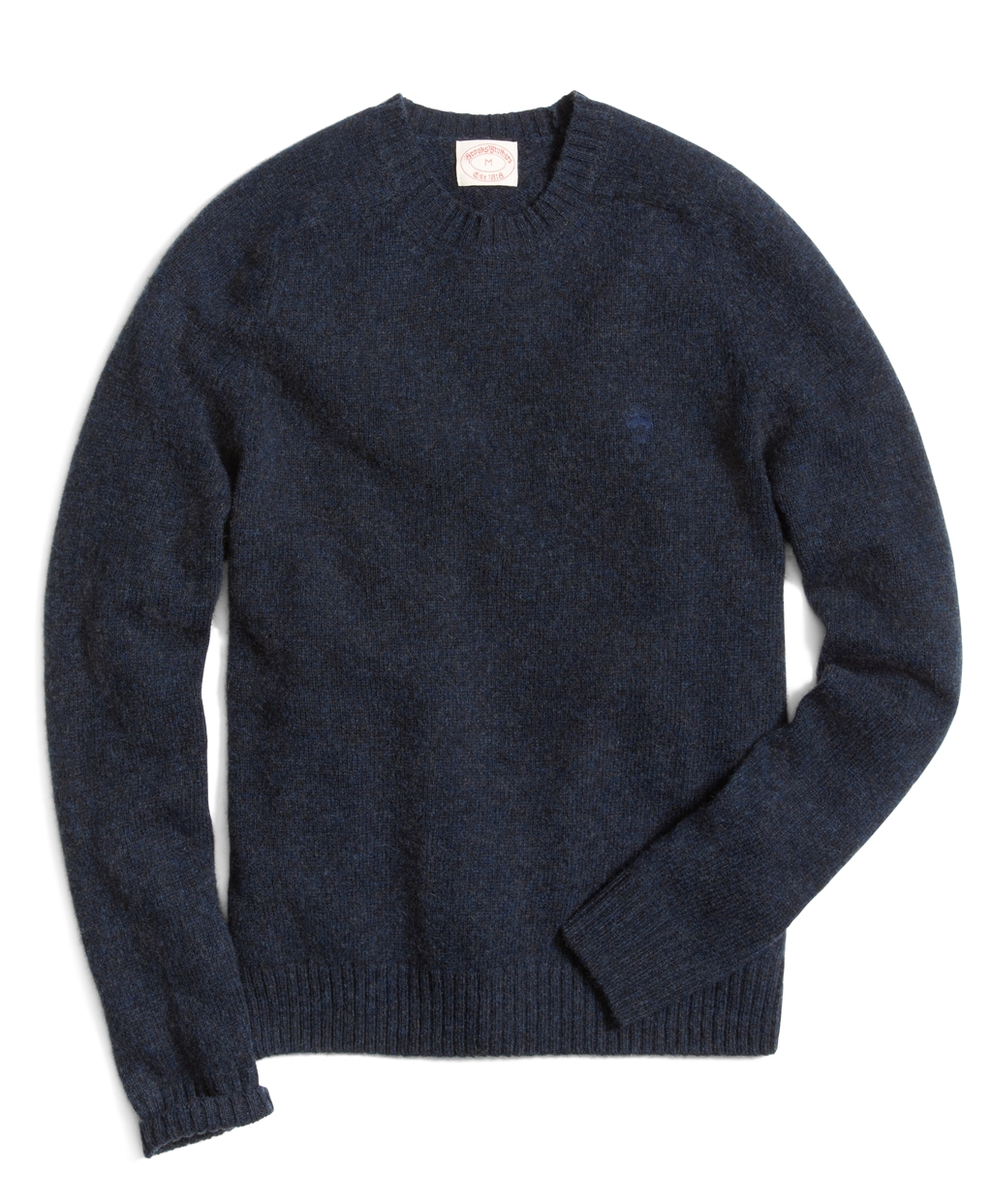 Brooks Brothers Shetland Wool Saddle Shoulder Crewneck Sweater in Blue ...