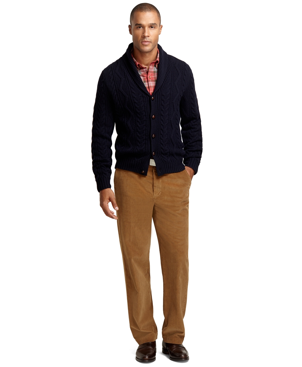 Lyst - Brooks Brothers Clark 8 Wale Corduroy Pants in Natural for Men