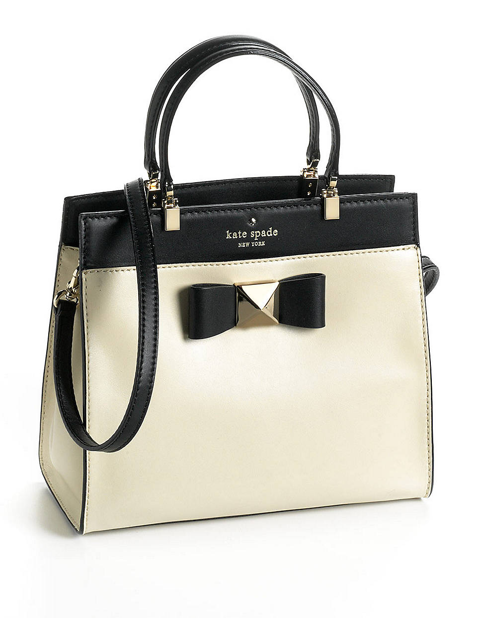 Kate spade new york Leather Fulton Satchel Handbag in White Lyst