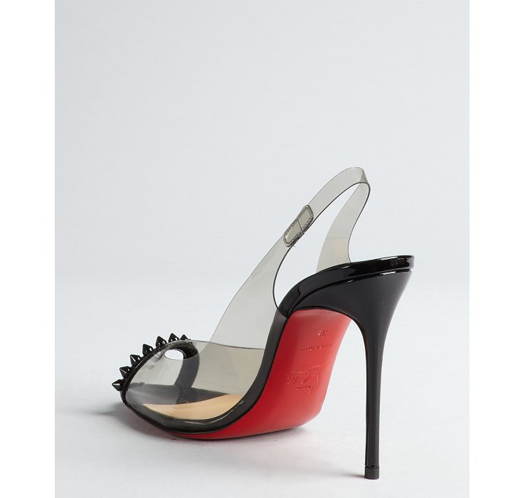 knockoff louis vuitton shoes - Christian louboutin Black and Smoky Pvc Spike Detailed Ring My Toe ...