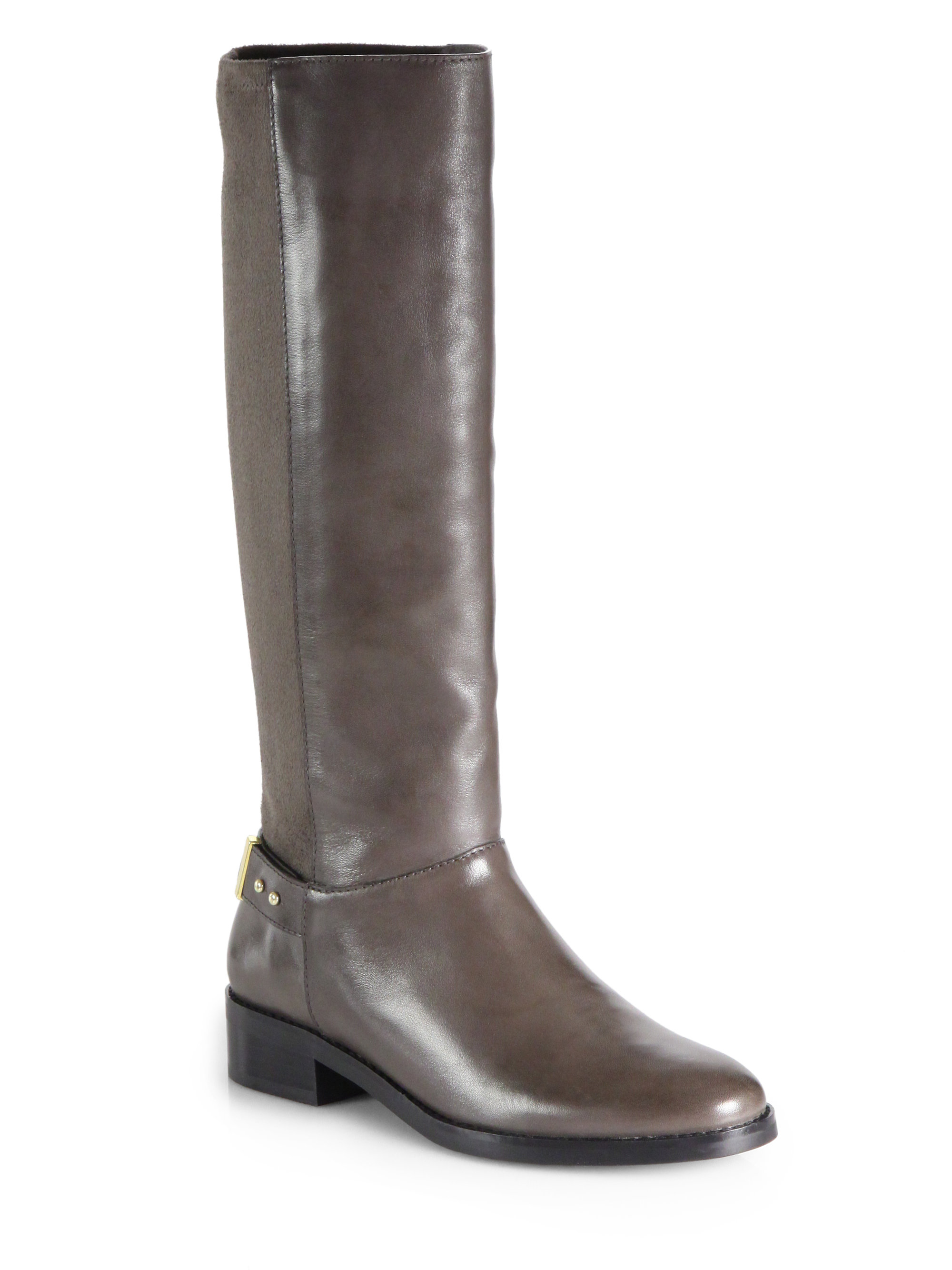 Cole Haan Adler Leather Suede Knee-high Boots in Gray (GREY) | Lyst