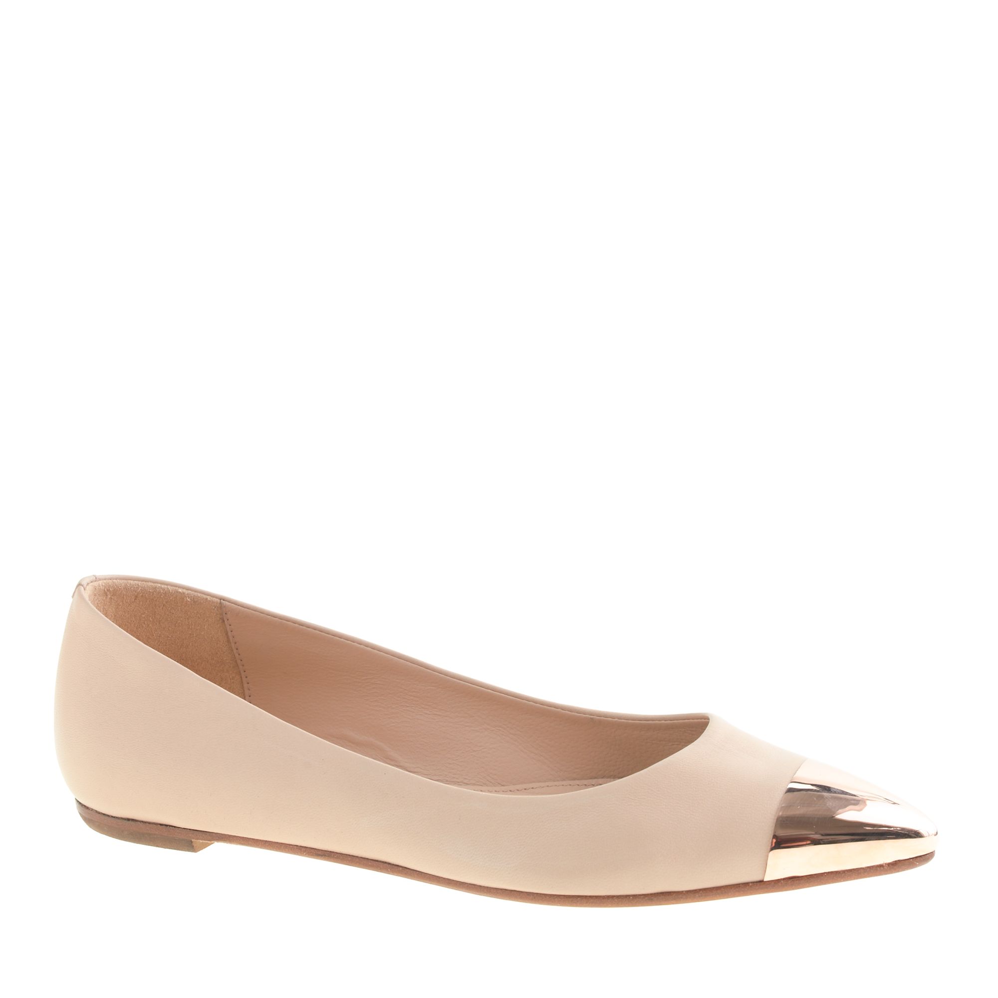 beige black cap toe flats