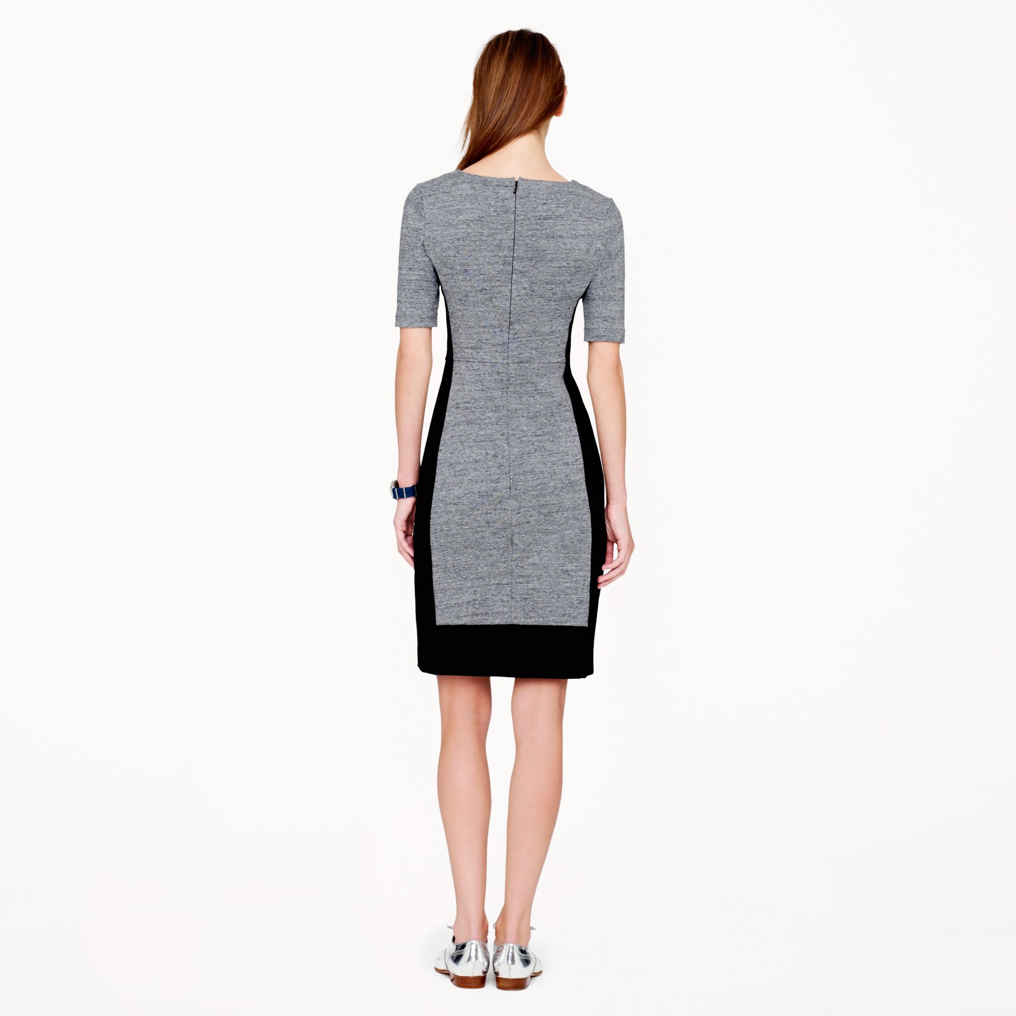 Lyst - J.Crew Paneled Stretch Dress in Colorblock in Gray