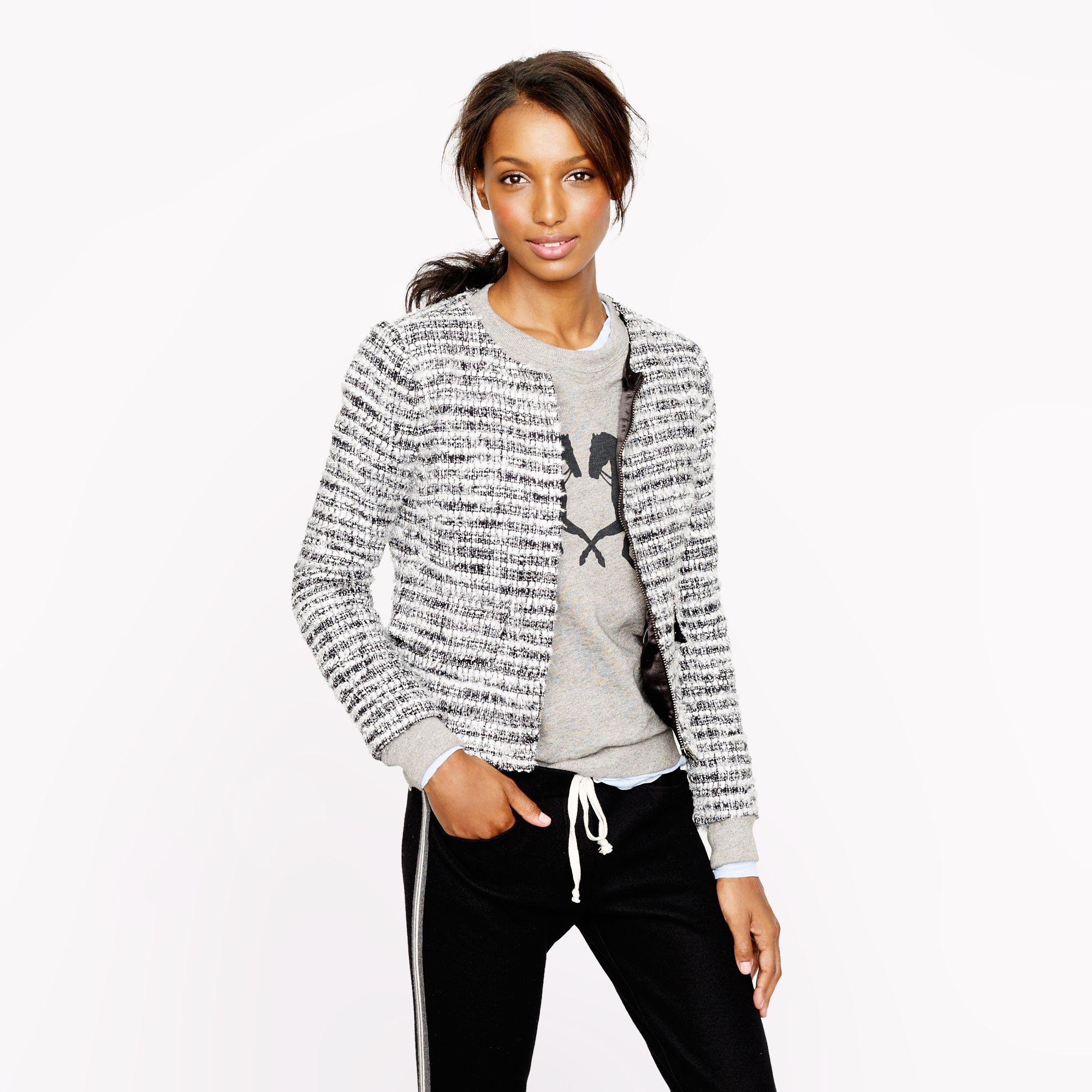 Lyst J.Crew Collection Starlight Tweed Jacket in Gray