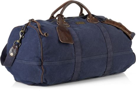 ralph lauren duffle bag blue and white