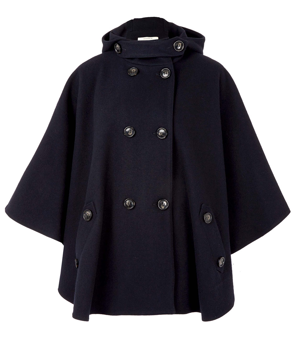 Lyst - Sessun Navy Reina Hooded Wool Cape in Blue