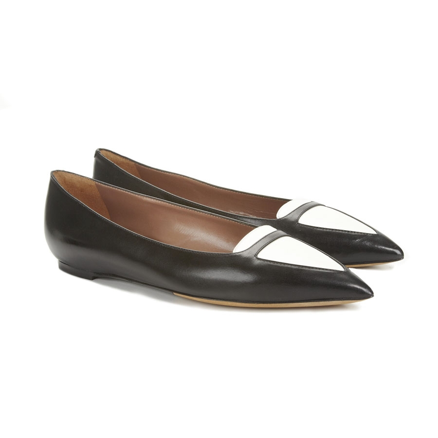 Tabitha Simmons Black and White Flats in White (black) | Lyst