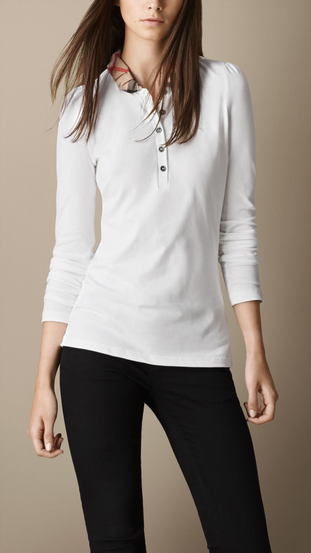 burberry long sleeve polo women's