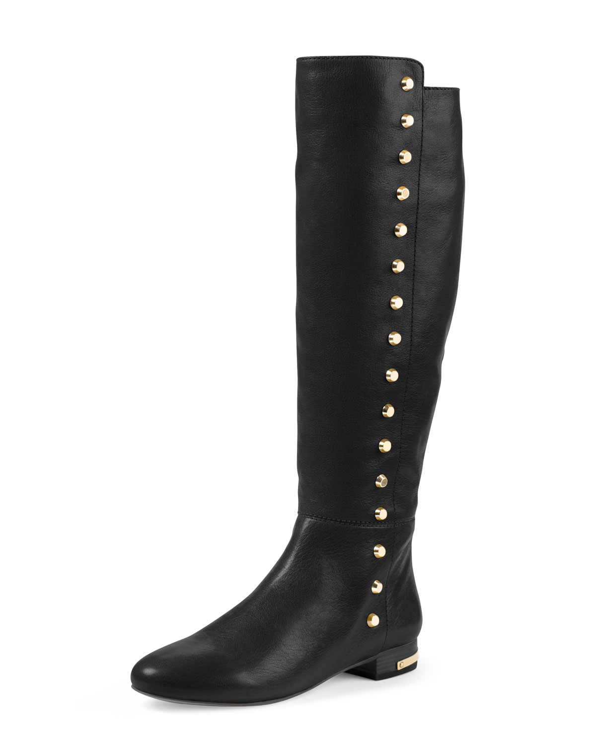 Michael Michael Kors Ailee Flat Studded Knee Boot in Black | Lyst