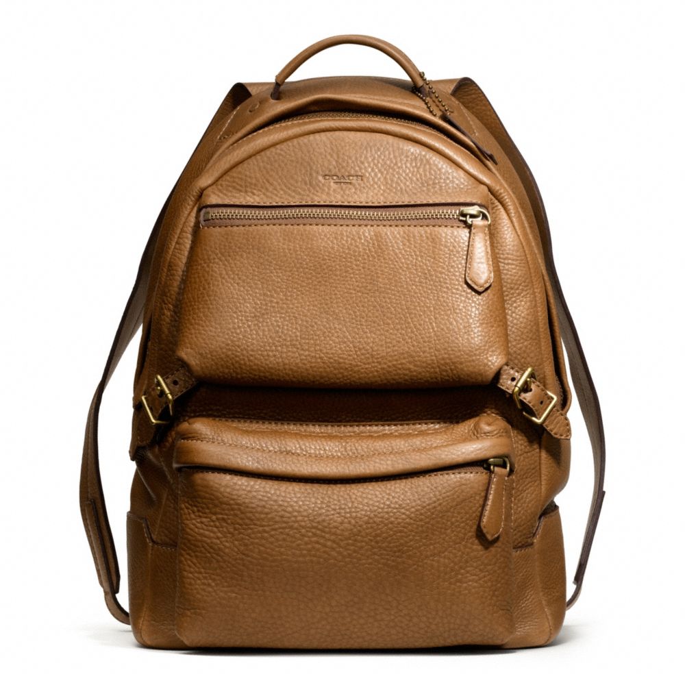 COACH Bleecker Backpack in Pebbled Leather in Brown for Men - Lyst