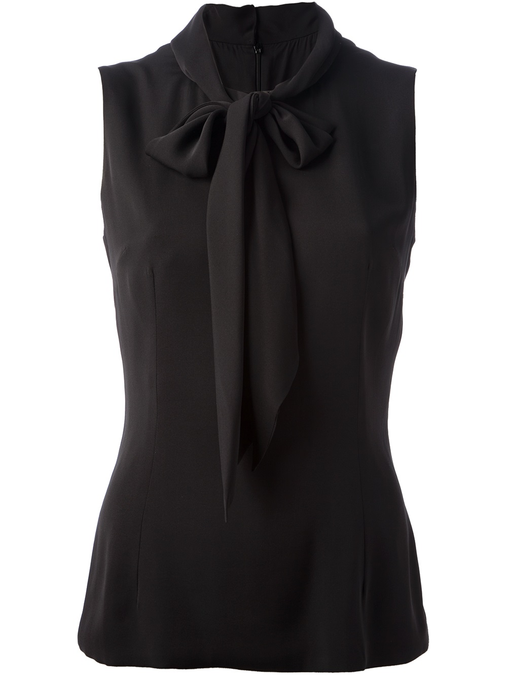 Lyst - Dolce & Gabbana Pussy Bow Sleeveless Blouse in Black