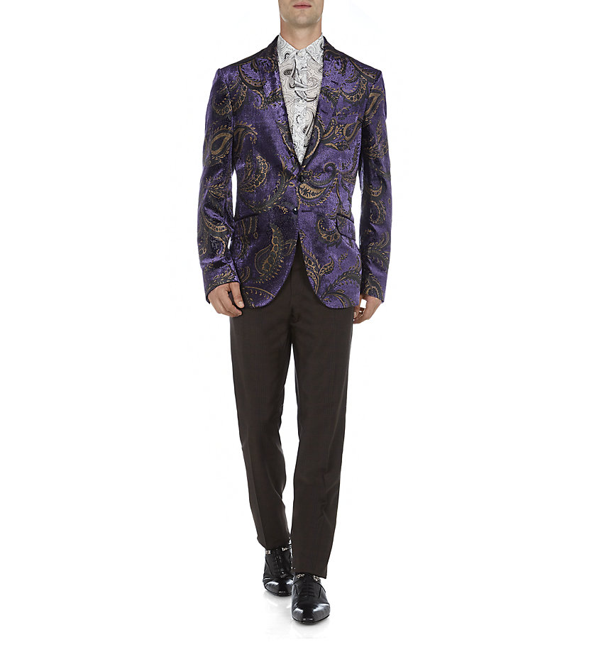 Etro Velvet Jacket in Paisley in Purple for Men | Lyst