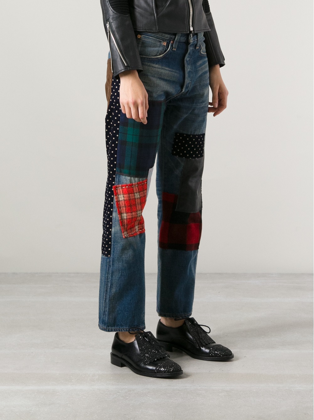 Lyst - Junya Watanabe Patchwork Jeans in Blue