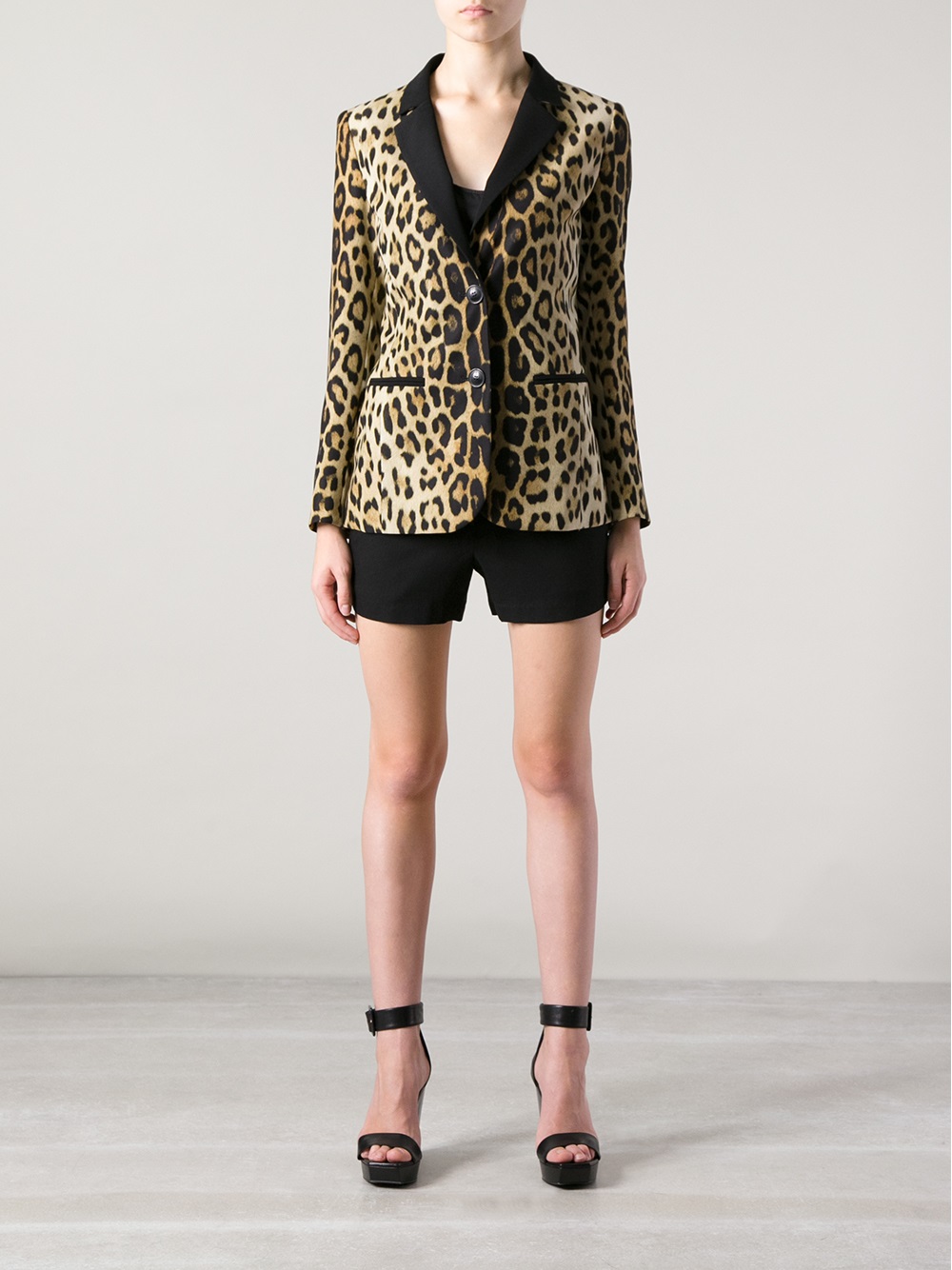 Lyst Boutique Moschino Leopard Print Blazer In Natural 4211