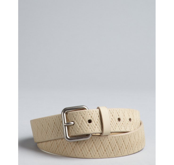 prada beige leather belt  