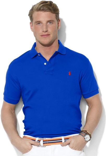 Ralph Lauren Classicfit Short Sleeved Interlock Polo Shirt in Blue for ...