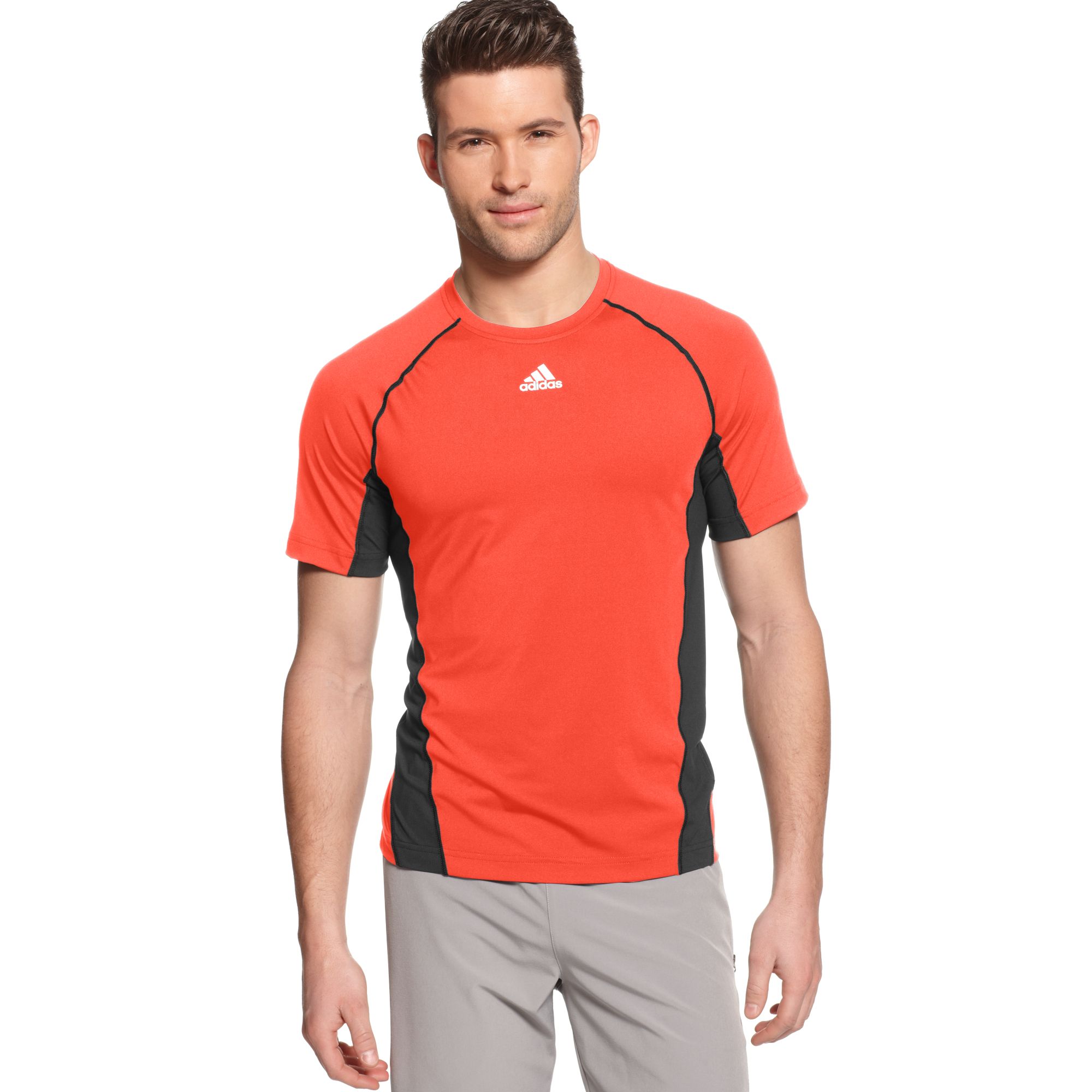 Adidas Climacool Fitted Short Sleeve Training T-shirt in Orange for Men ...