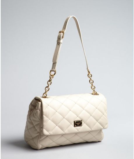 Dolce & Gabbana Cream Quilted Leather Chain Shoulder Bag in Gray (cream ...