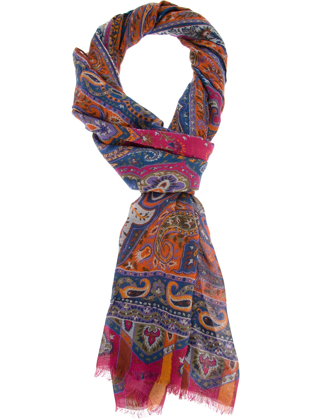 Etro Paisley Shawl Scarf in Blue for Men | Lyst