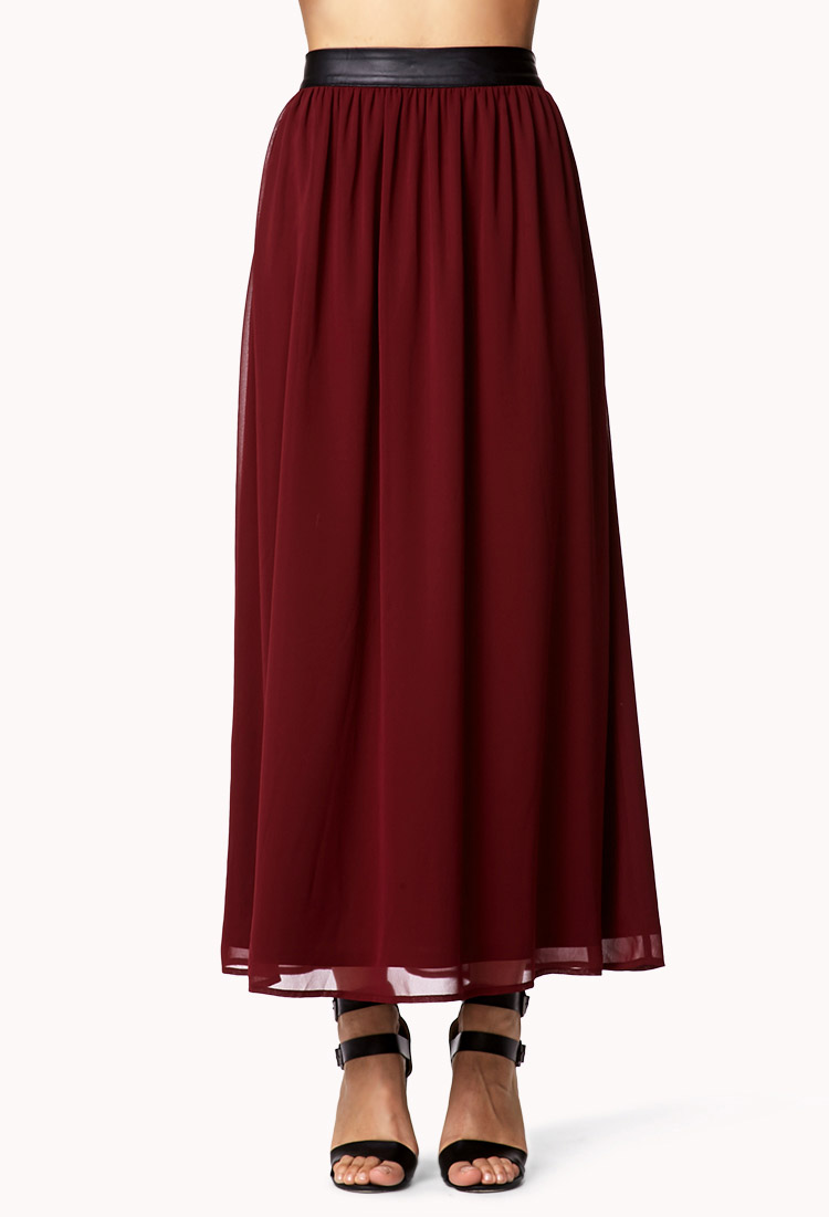 Burgundy Chiffon Maxi Skirt Hot Sale, GET 56% OFF, www