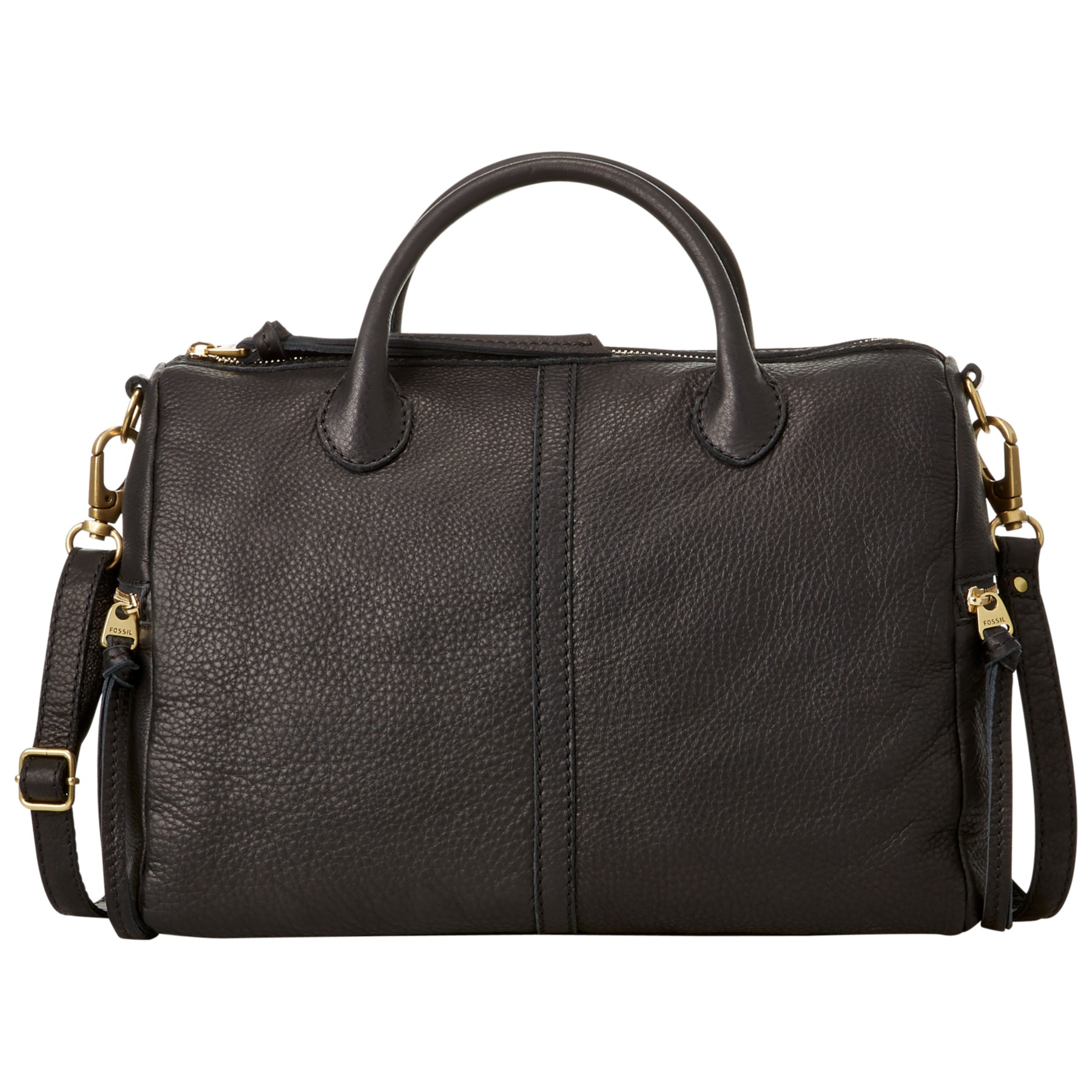 fossil black satchel bag