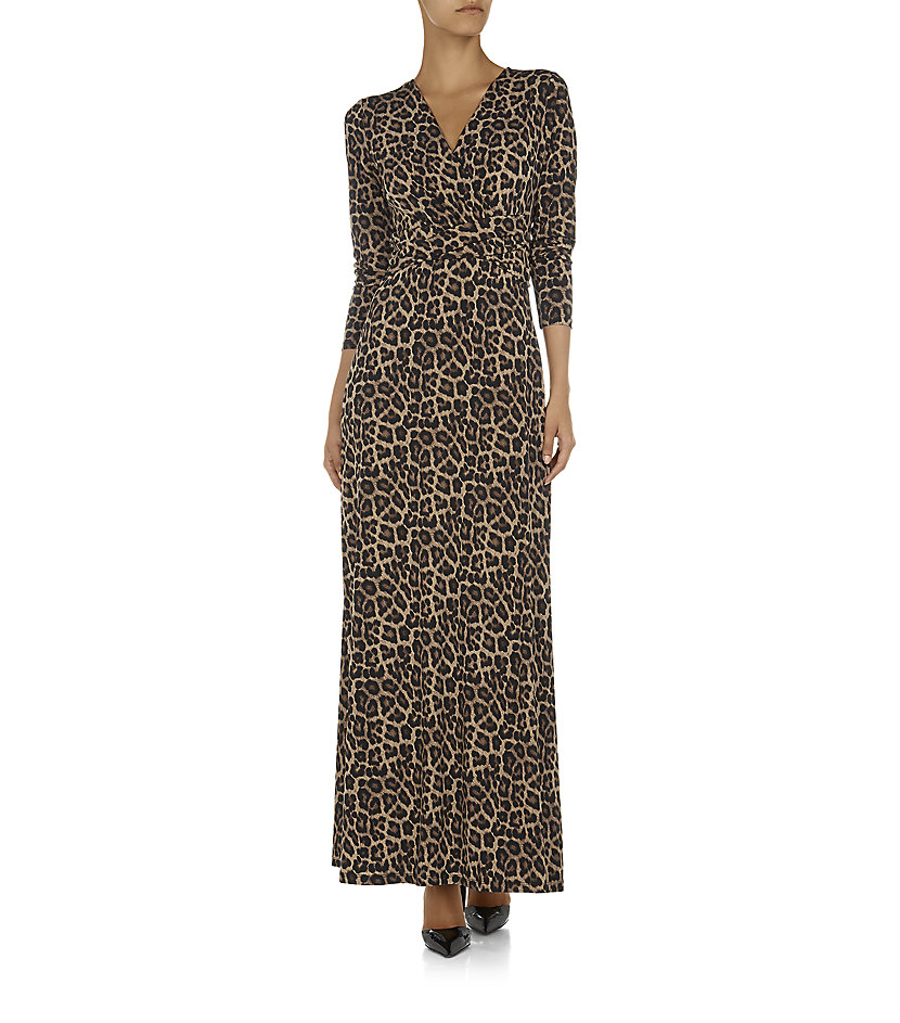 Michael michael kors Leopard Print Maxi Dress | Lyst
