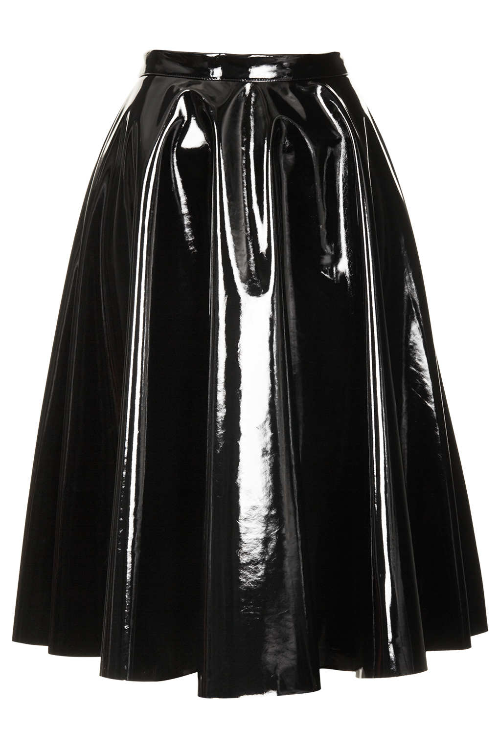 Vinyl Calf Skater Skirt in Black Lyst