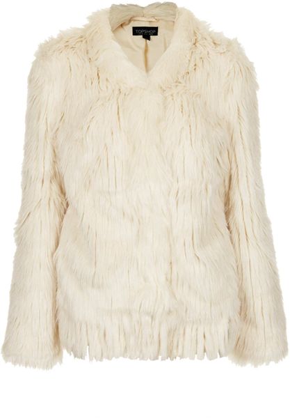 Topshop Knitted Tassel Coat in Beige (NATURAL) - Lyst