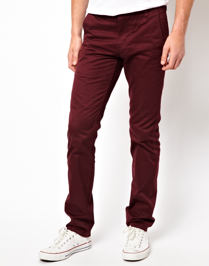 Dockers Alpha Khaki Chinos Slim Fit in Red for Men | Lyst