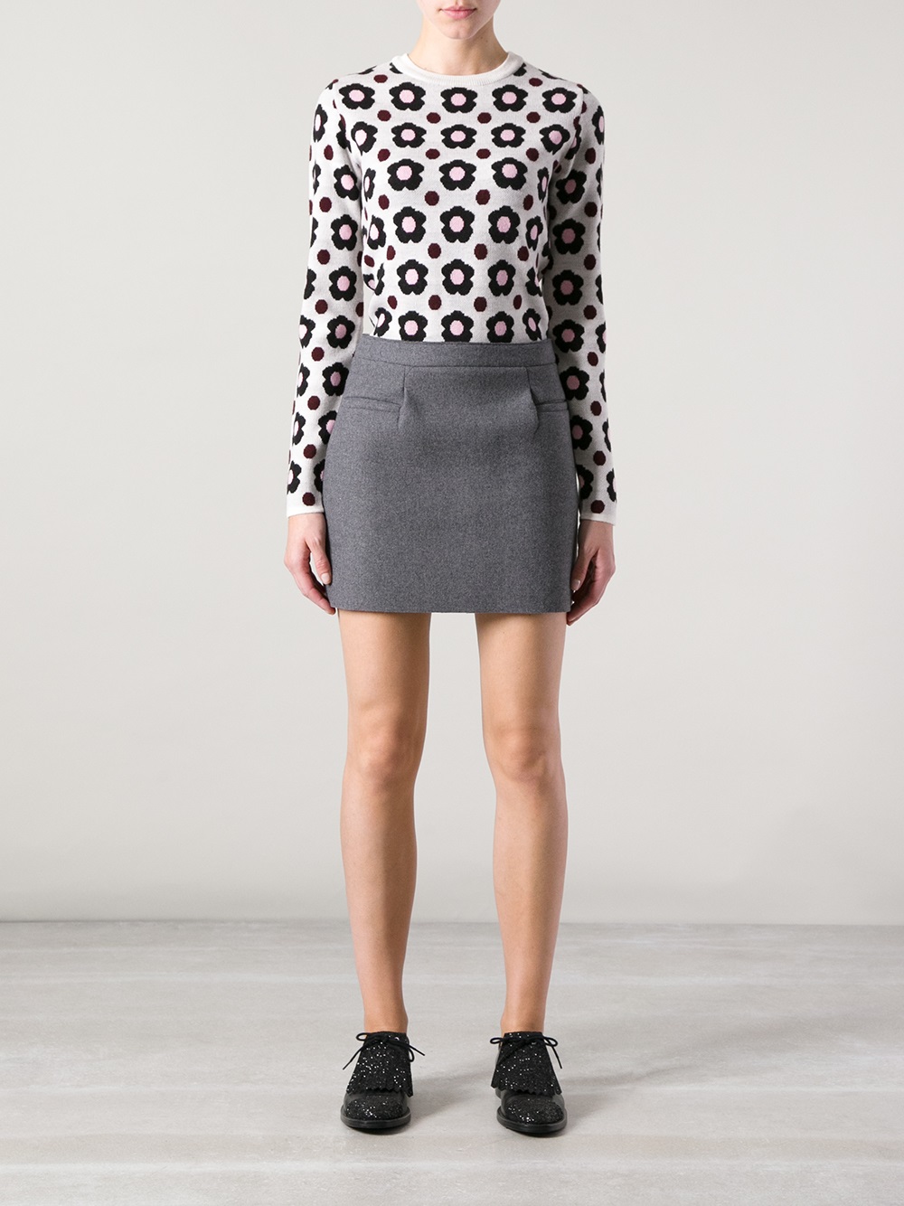Lyst - J.w.anderson Wool Aline Mini Skirt in Gray