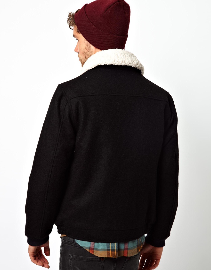 Lyst Rvca Rvca Wool Jacket with Collar in Black for Men
