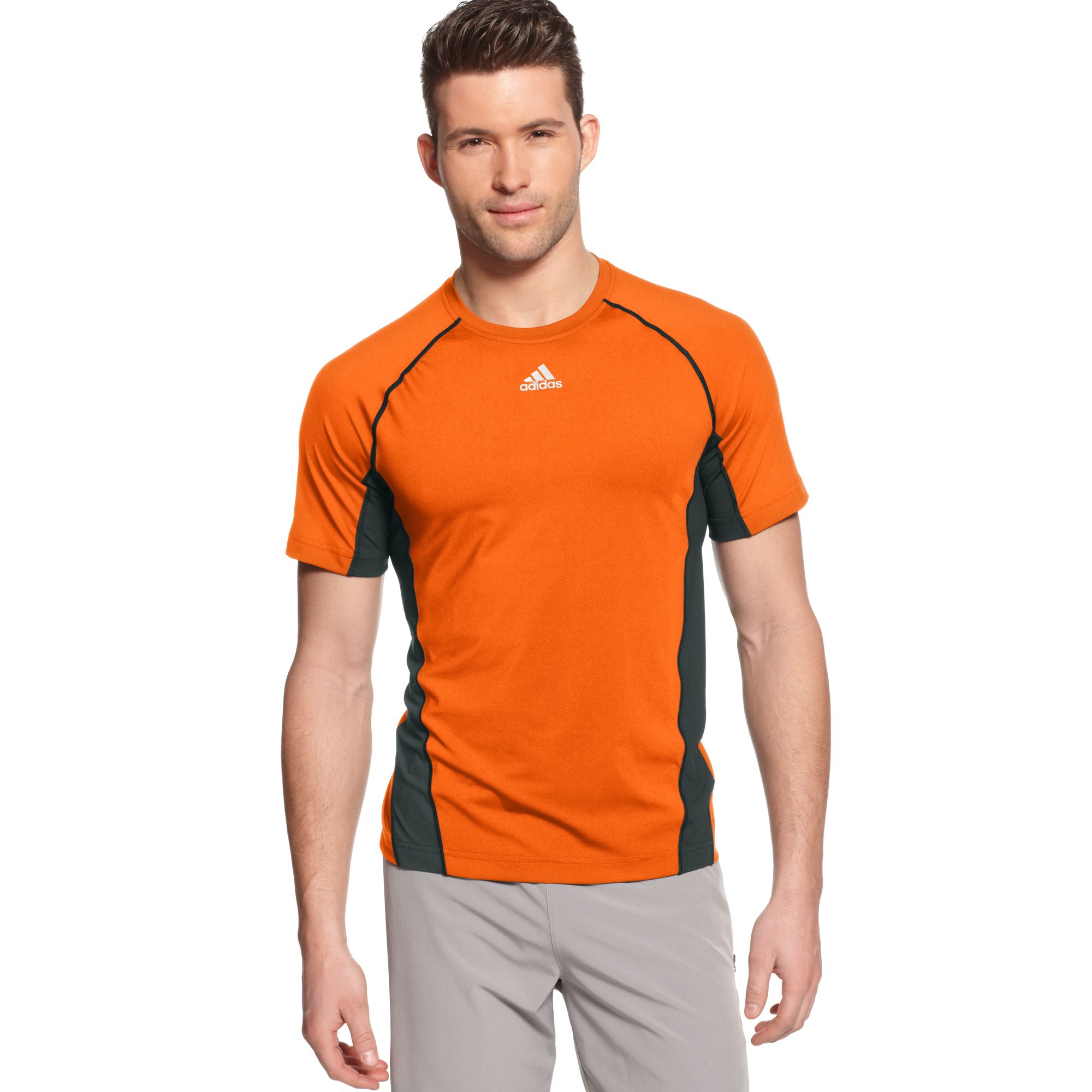 Adidas Climacool Fitted Short Sleeve Training Tshirt in Orange for Men ...