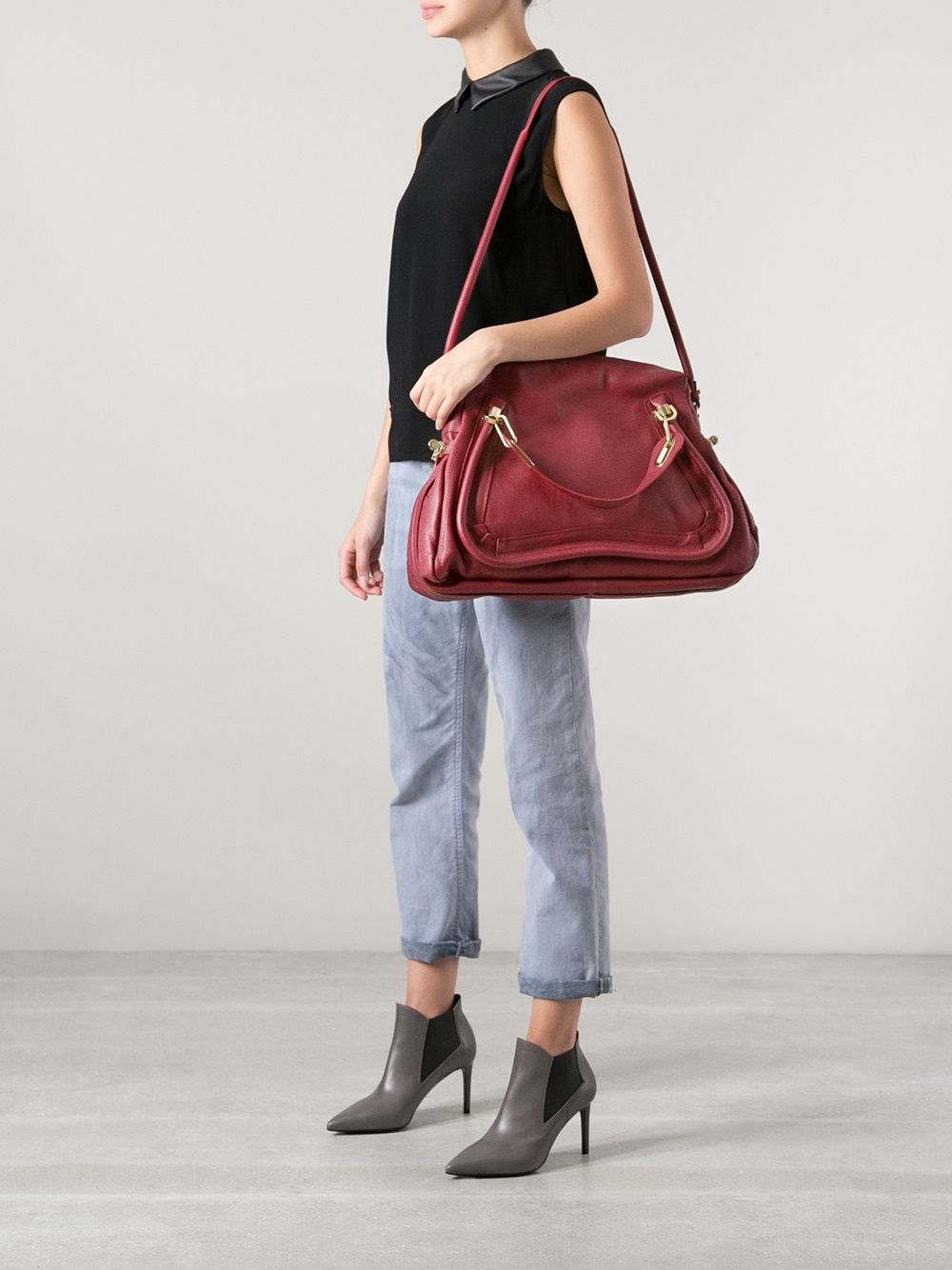 chloe satchel handbag - Chlo Large Paraty Tote in Red | Lyst