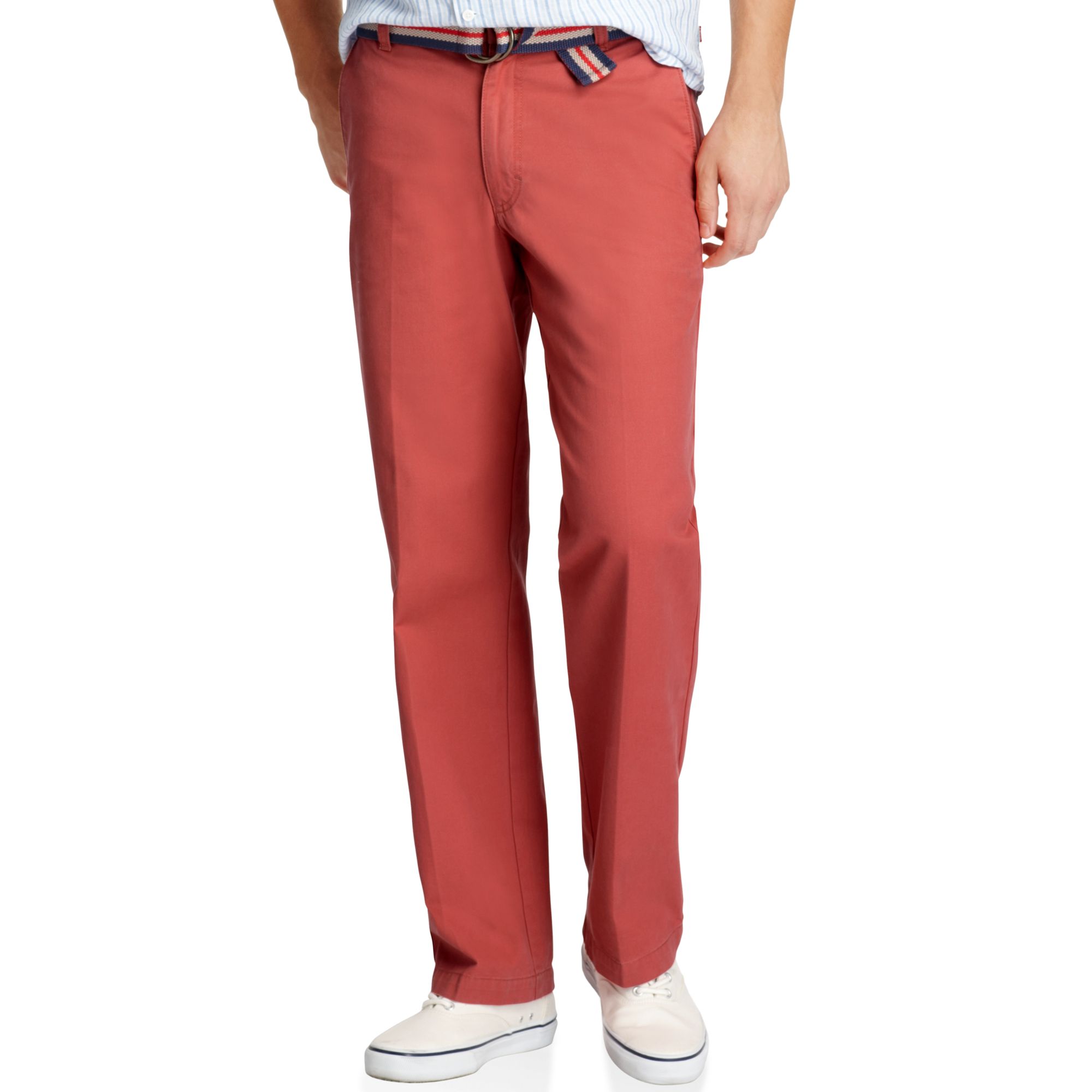 Izod Saltwater Straightfit Chino Pants in Red for Men | Lyst