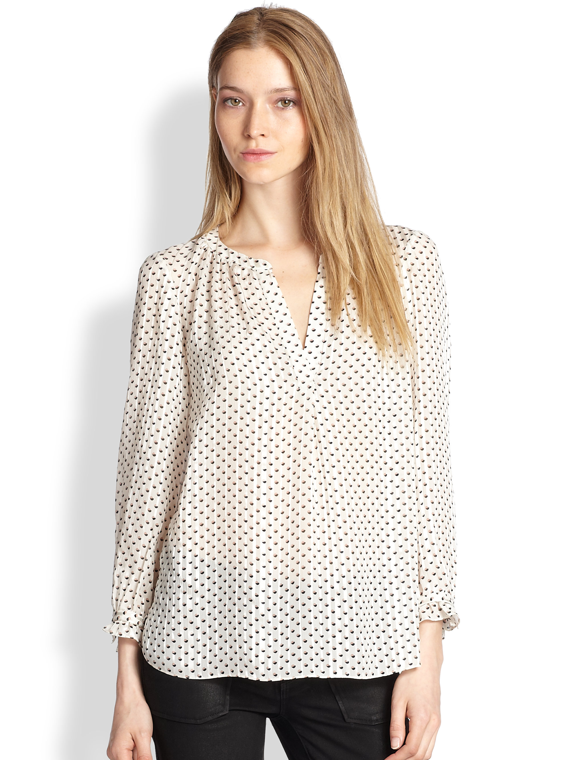 Lyst - Marc By Marc Jacobs Minetta Polkadot Silk Blouse in White