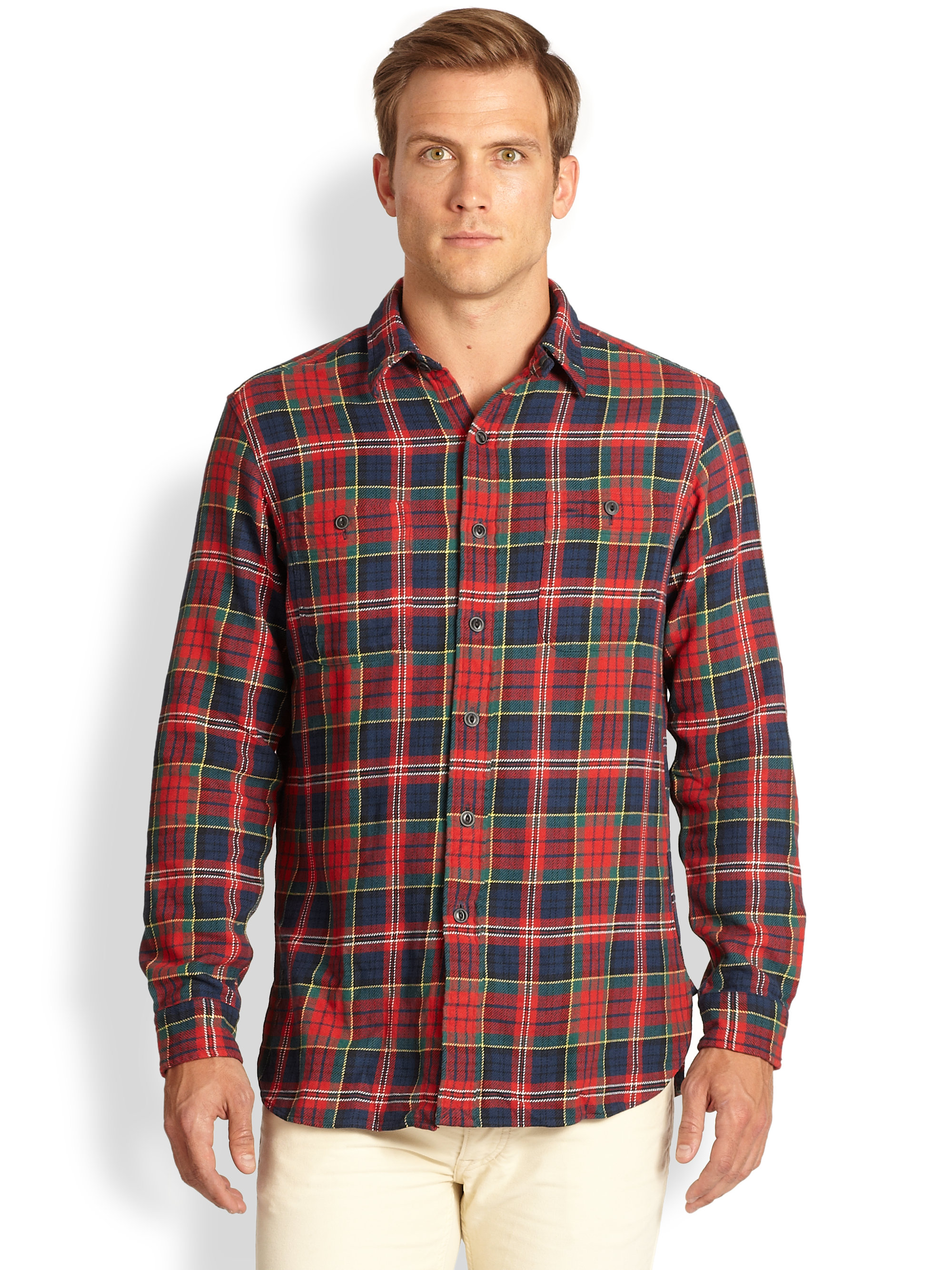 Lyst Polo Ralph Lauren Plaid Cotton Twill Workshirt For Men 7971